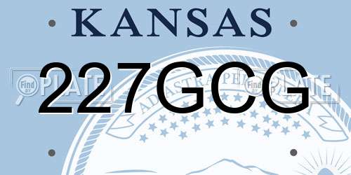 227GCG Kansas License Plate