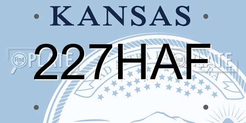 227HAF Kansas License Plate