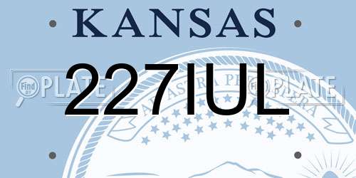 227IUL Kansas License Plate