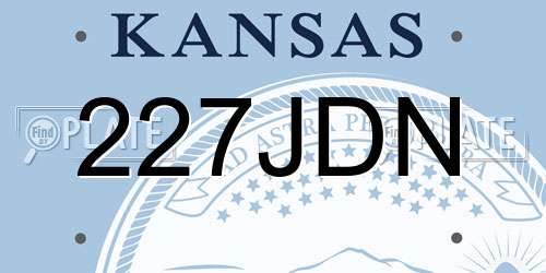 227JDN Kansas License Plate