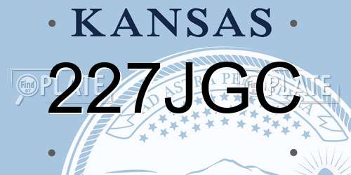 227JGC Kansas License Plate