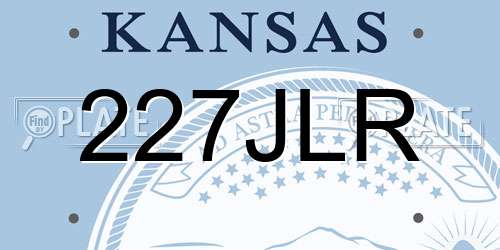227JLR Kansas License Plate