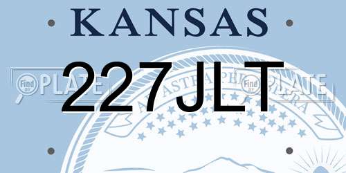 227JLT Kansas License Plate