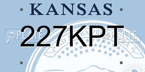 227KPT Kansas License Plate