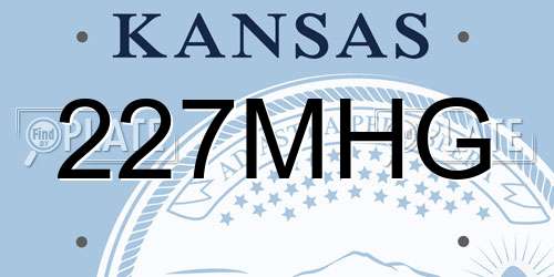227MHG Kansas License Plate