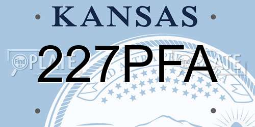 227PFA Kansas License Plate