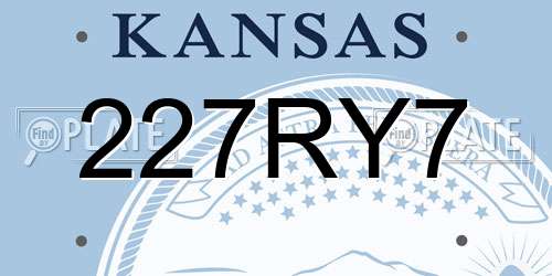 227RY7 Kansas License Plate