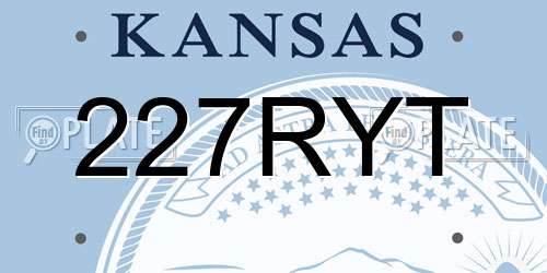 227RYT Kansas License Plate