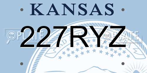 227RYZ Kansas License Plate