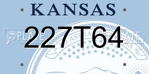 227T64 Kansas License Plate