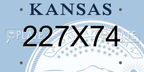 227X74 Kansas License Plate