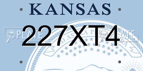 227XT4 Kansas License Plate