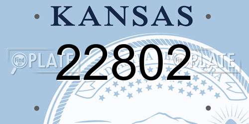 22802 Kansas License Plate