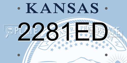 2281ED Kansas License Plate