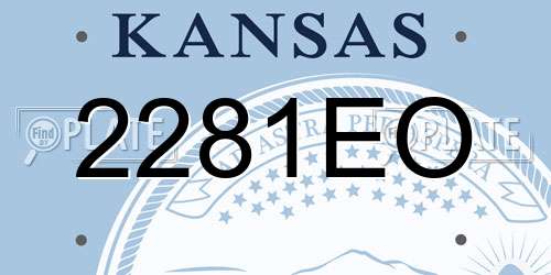 2281EO Kansas License Plate