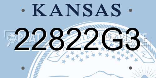 22822G3 Kansas License Plate