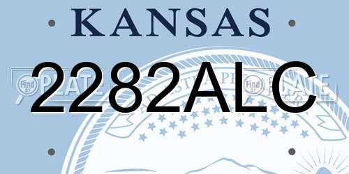 2282ALC Kansas License Plate