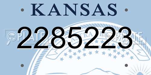 2285223 Kansas License Plate