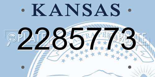 2285773 Kansas License Plate