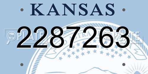 2287263 Kansas License Plate