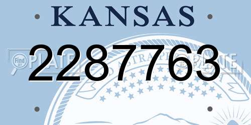 2287763 Kansas License Plate