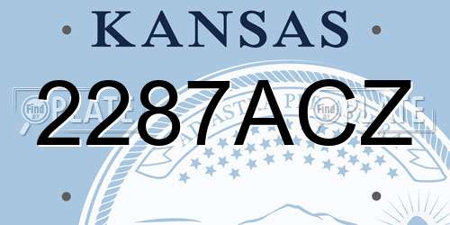 2287ACZ Kansas License Plate