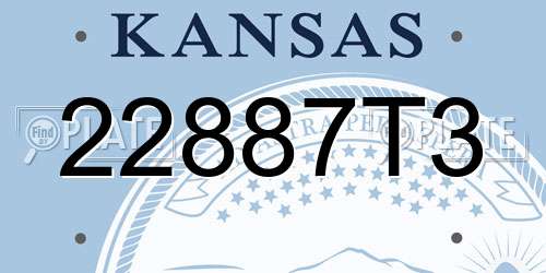 22887T3 Kansas License Plate