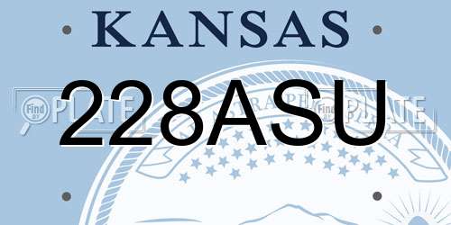 228ASU Kansas License Plate