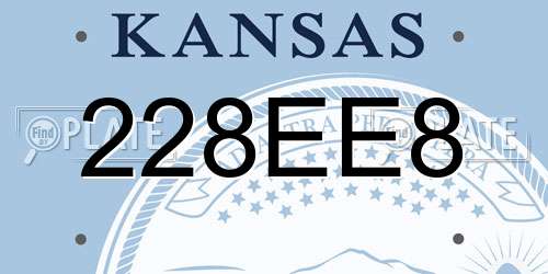 228EE8 Kansas License Plate
