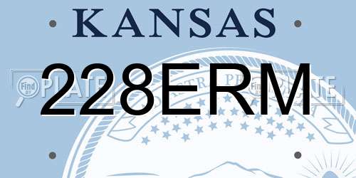 228ERM Kansas License Plate