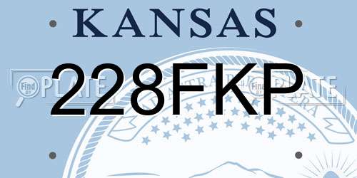 228FKP Kansas License Plate