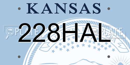 228HAL Kansas License Plate