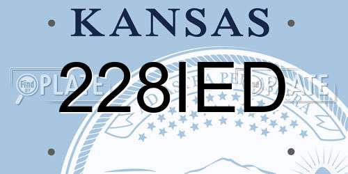 228IED Kansas License Plate
