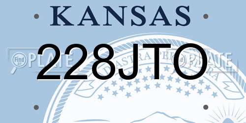 228JTO Kansas License Plate