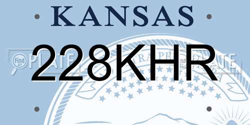 228KHR Kansas License Plate