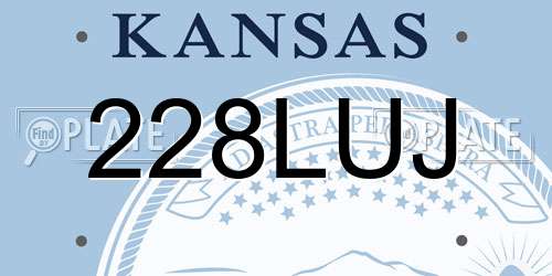 228LUJ Kansas License Plate