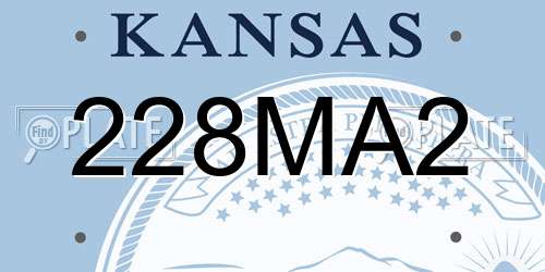 228MA2 Kansas License Plate