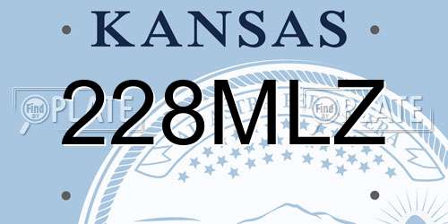 228MLZ Kansas License Plate