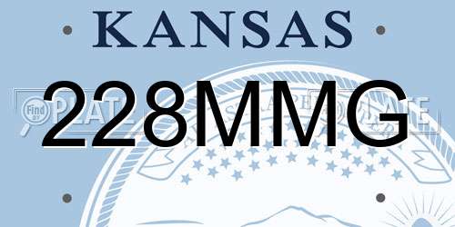 228MMG Kansas License Plate