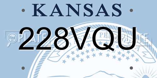 228VQU Kansas License Plate