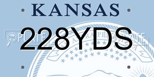 228YDS Kansas License Plate