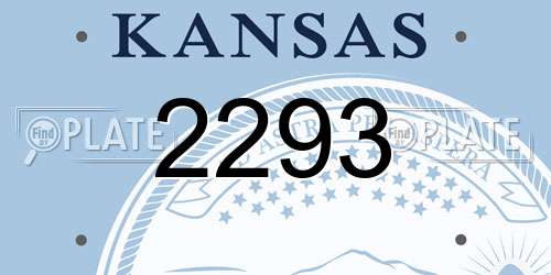 2293 Kansas License Plate
