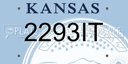 2293IT Kansas License Plate
