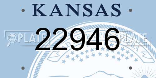 22946 Kansas License Plate