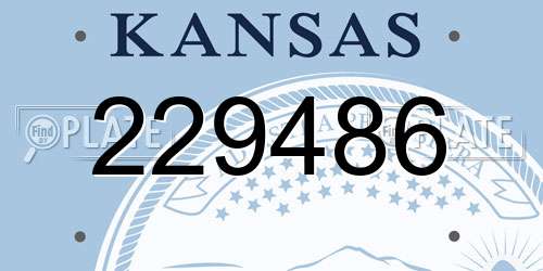 229486 Kansas License Plate