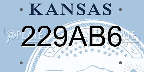 229AB6 Kansas License Plate