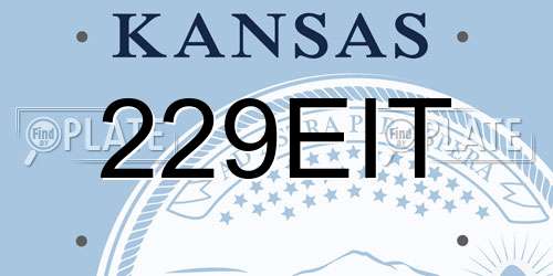 229EIT Kansas License Plate