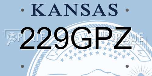 229GPZ Kansas License Plate