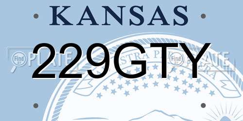 229GTY Kansas License Plate