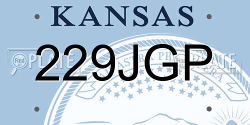 229JGP Kansas License Plate